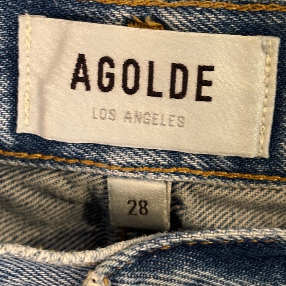 Agolde 90's Mid Rise Loose Fit Distressed Ripped Jeans-Sz 28 - Picture 6 of 8
